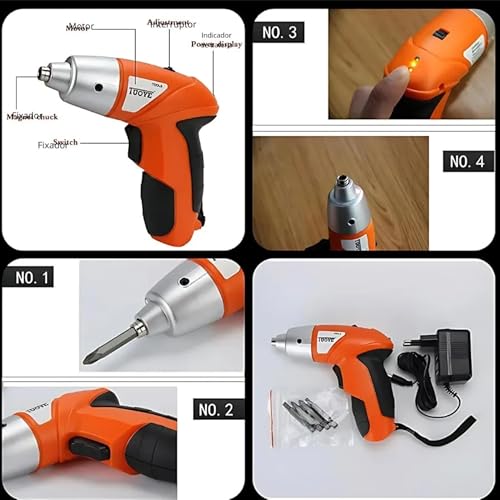 Furadeira Elétrica Parafusadeira Sem Fio 220rpm 100V/240V com Kit Maleta com 45 Peças