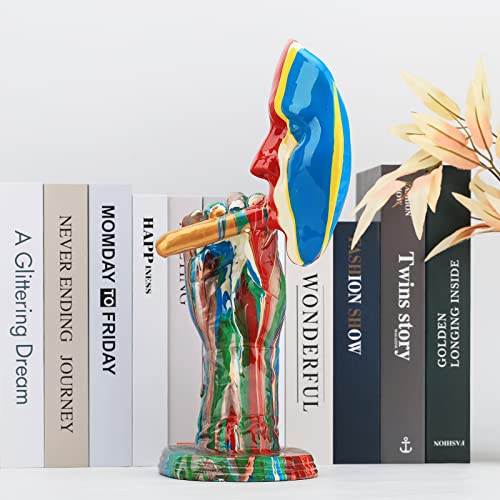 Colorful Thinker Statue For Home Decor,Simple Creative Men Face Art Statue Thinker Father Sculpture Abstract Characters Crafts Ornaments Home Office Bedroom Living Room Study Room Studio Decorations #TOP3