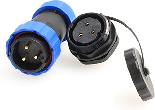 DRRI HE29 3pin Chassis Panel Mount Waterproof Circular Aviation Connector IP68 Industrial Threaded Plastic Connector Male Plug Female Socket (3 pin)