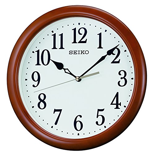 Reloj de pared analógico Seiko marco de madera miniatura 1