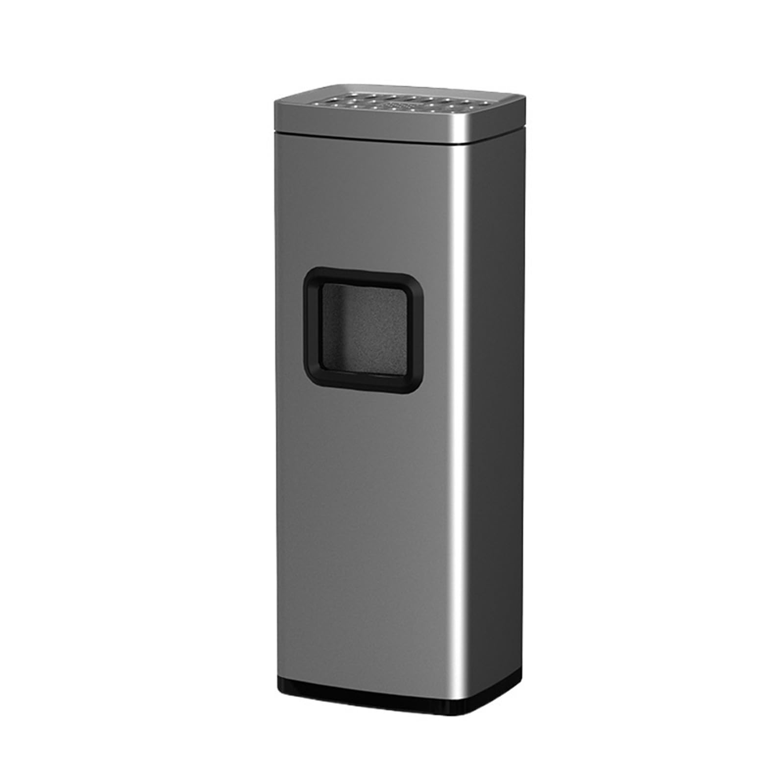 Dustbin Stainless Steel Standing Ashtray Cigarette Bin Outdoor Indoor Rubbish with Inner Bucket(Silver)