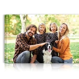 Custom Canvas Prints with Your Photos – Personalized Pictures Print, Customized Photo Gifts, Wall Art Poster Canvas Printing for Wedding, Family, Baby, Pets, Home Office Decor, Wrapped Frame 12×8
