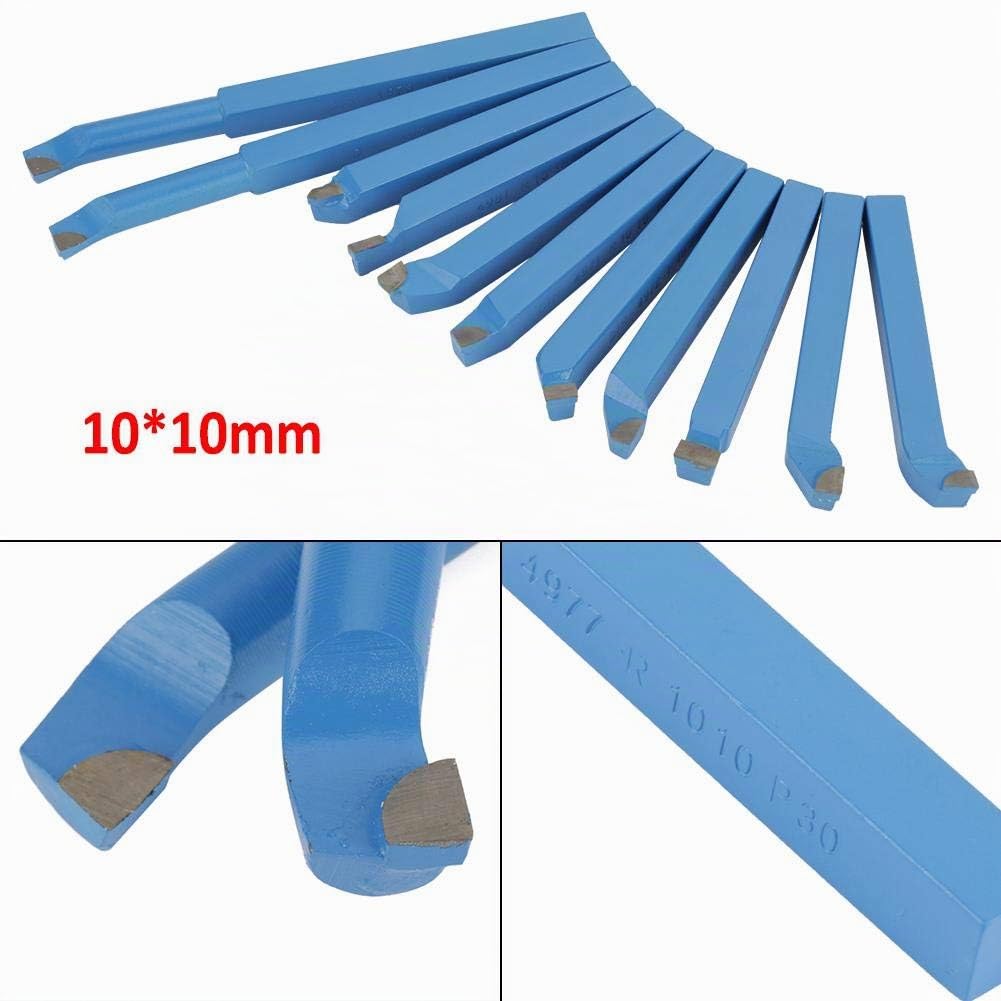 Utensile per saldatura con punta in metallo duro Utensili per tornio Utensile per tornitura con punta in metallo duro Set per tornio per saldatura Set di tornitura 11Pcs 10 * 10mm