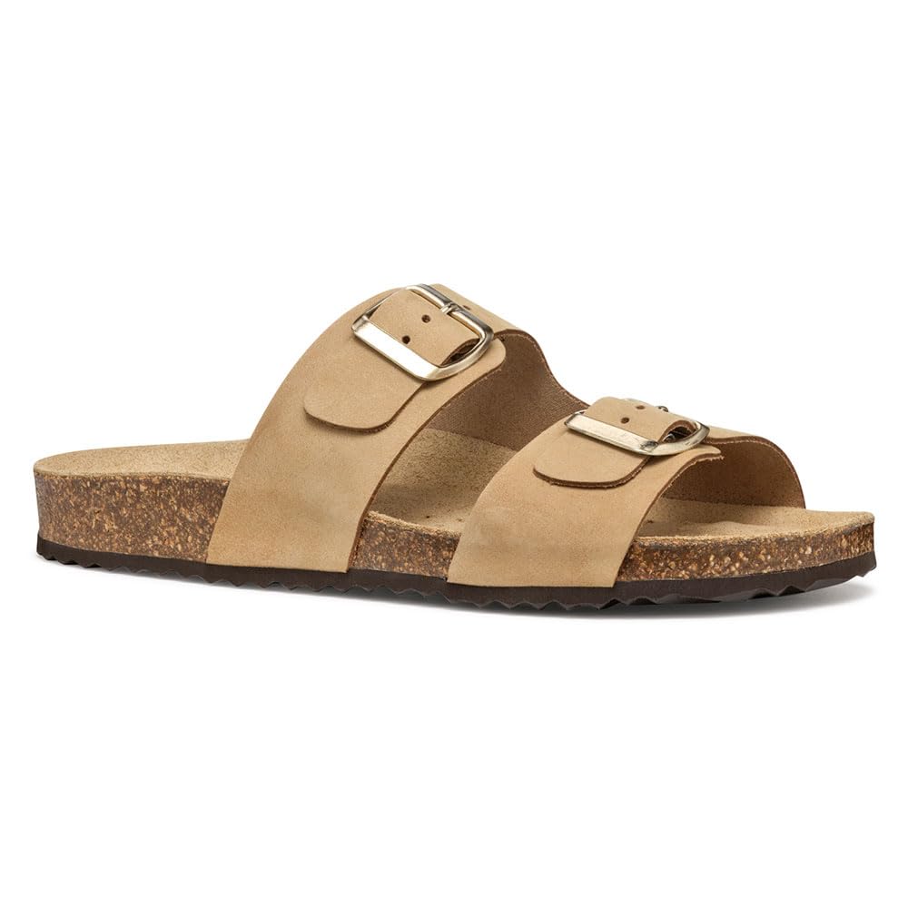 Geox Women's D Brionia L Flat Sandal, beige, 6 UK