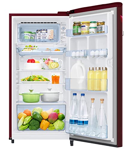 Image of Samsung 189L 5 Star Inverter Direct-Cool Single Door Refrigerator Appliance (RR21C2G25RZ /HL,Midnight Blossom Red)
