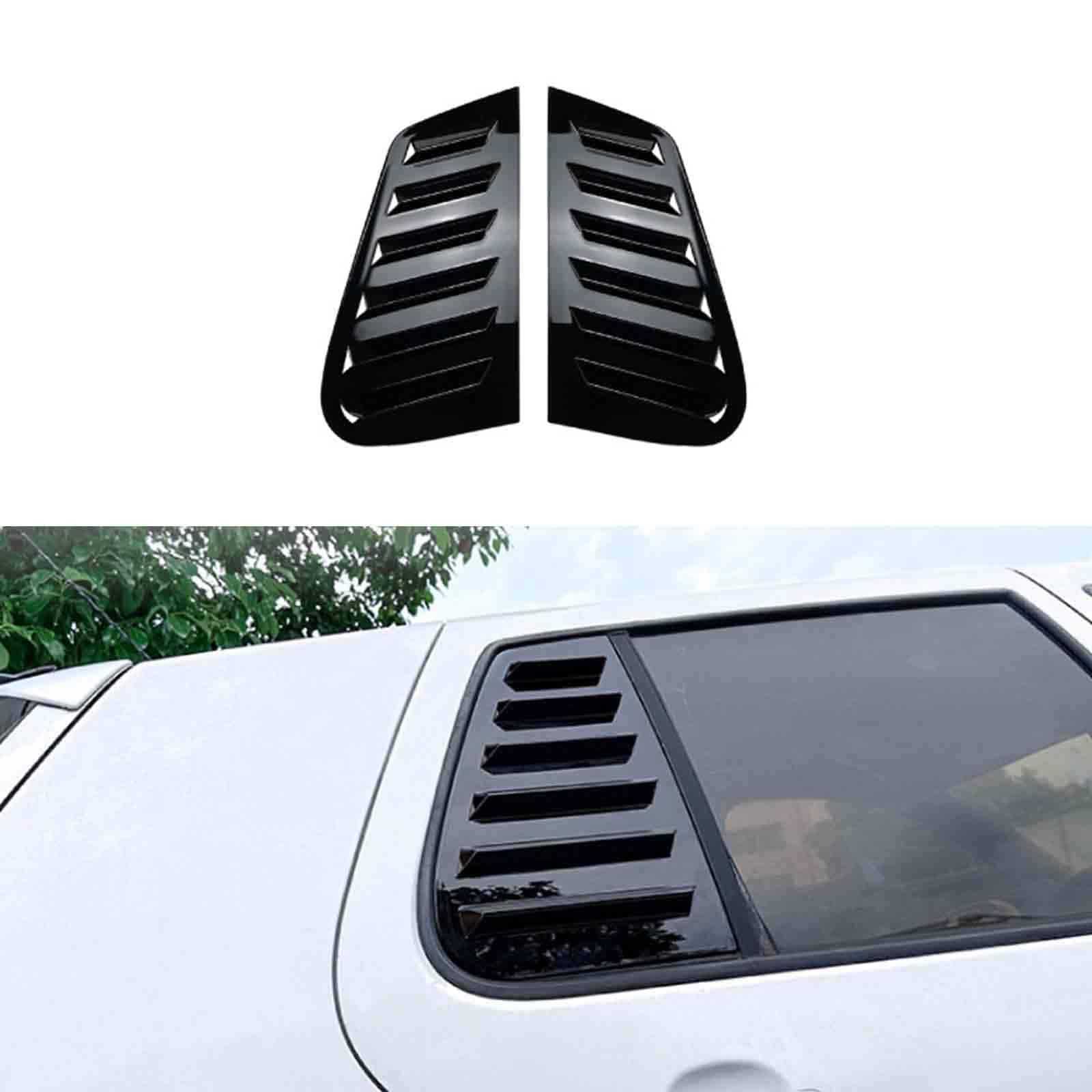 YPFYBHD Rear Window Louver Shutter, Compatible with VW Golf 4 Golf4 MK4 1997-2006, 2Pcs Triangle Blinds, Side Vent Panel Decoration Cover,Black