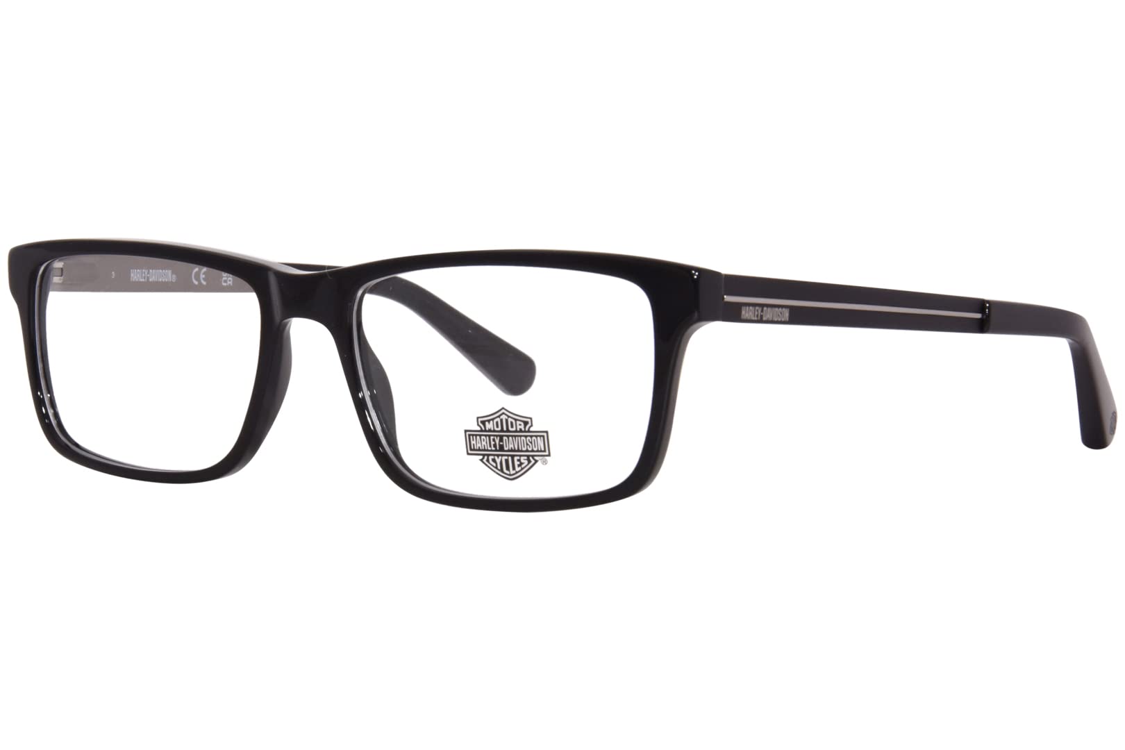 Harley Davidson Eyewear HD0752 Eyeglass Frames - Shiny Black Frame, 55 mm Lens HD075255001