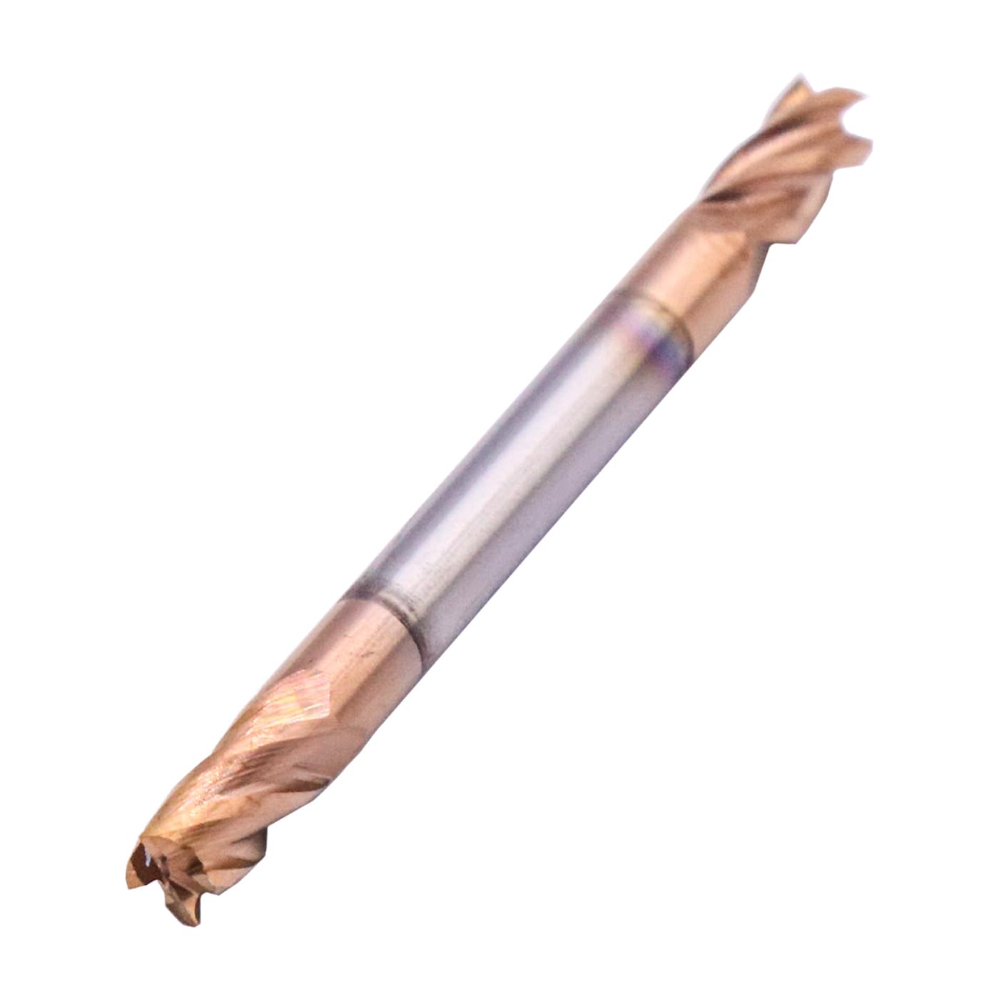 Solid Carbide Square End Mill Set (5pcs, 1/8in) - Double End - TiSiN Coated, 4 Flute, 35° Helix, 1/8" Cutting, 1/8" Shank, 1/4" LOC, 1-1/2" OAL for Milling Alloy Steel, Hardened Steel, Iron, Copper