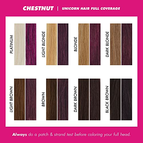 Lime Crime Unicorn Hair Dye Full Coverage, Chestnut (Maroon Brown) - Vegan And Cruelty Free Semi-Permanent Hair Color Conditions & Moisturizes - Temporary Brown Hair Dye With Sugary Citrus Vanilla Scent #TOP4
