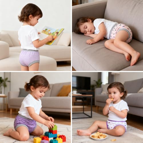 Image of BIG ELEPHANT Toddler Potty Training Underwear, 100% Cotton for Boys & Girls | Multi-Layer Absorbent Liner for Small Accidents, Wetness Awareness, Easy Pull-On Fit, Washable for Daytime Potty Training