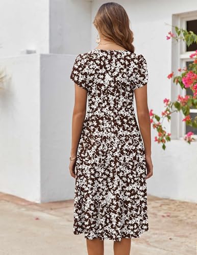 Image of ZEAGOO Womens Casual Dresses for Summer Short Sleeve Flare Midi Dress Loose Flowy Beach Sundress