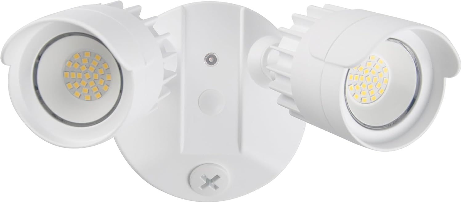 LED Flood Lights Outdoor, 34W 3500LM Dusk to Dawn Dual-Head Flooflight, IP65 Waterproof Exterior Security Lights, Wall Light for Ourside, Patio, Garage, Yard (White)