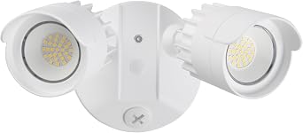 LED Flood Lights Outdoor, 34W 3500LM Dusk to Dawn Dual-Head Flooflight, IP65 Waterproof Exterior Security Lights, Wall Light for Ourside, Patio, Garage, Yard White 1