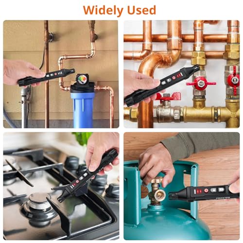 Proster Gasmelder Gasleckdetektor Erdgasdetektor Gaslecksuchgerät mit Akustischem und Visuellem Alarm Tragbarer Gasschnüffler zum Auffinden von brennbaren Gasleckquellen wie Methan, Propan für Zuhause