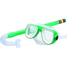 Kids Snorkel Set, Diving Mask and Snorkel Snorkel Mask Diving Goggles for Water Sports, Green