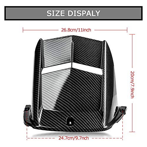 Image of Motorcycle Rear Mudguard - Mudguard Tire Hugger Dashboard Dirtboard Catch Bumper Frame Water Shield Splash Dirt Mud Guard Apron Flares Cover Trim for YZF R6 600 2006-2024, Carbon Fiber Color | motorcycle splash guard rear wheel fender replacement, short version, premium abs plastic