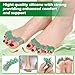 FOYOLO Toe Separator Toe Spacers W/Colorful 5-Loops Gel Spreader Stretchers for Bunion Bunionette Correcting-Feet Pain Relief-Toes Splints Fights Overlapping Hammer Toes (1 Pair W/Punch-Green & Pink)
