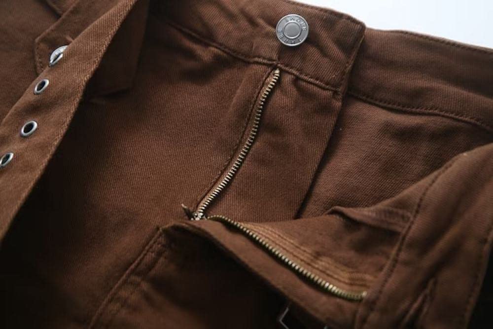 Gonne,Minigonna da Donna Gonna Cargo Nera Moda con Tasche Cerniera Cintura A Line Slim Tinta Unita Gonna Corta Casual Avvolta sui Fianchi per Ragazze Signore,S