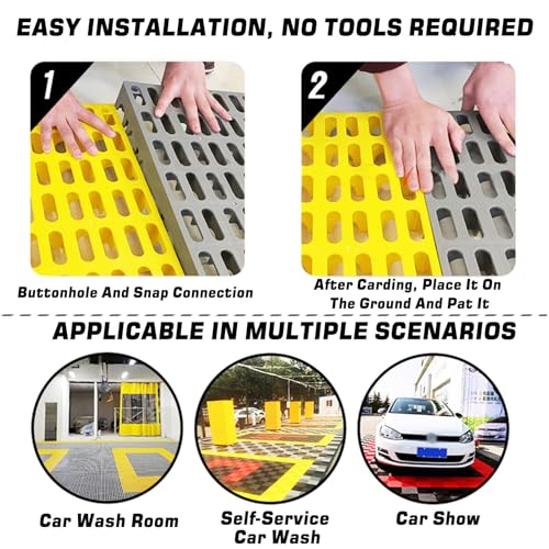 Baldosas modulares entrelazadas de 40x40 cm para suelo y ducha 7