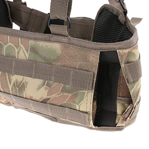 Inzopo Molle Kampfweste mit Kampfgürtel Jagdgeschirr Teller Träger Chest Rig Camo