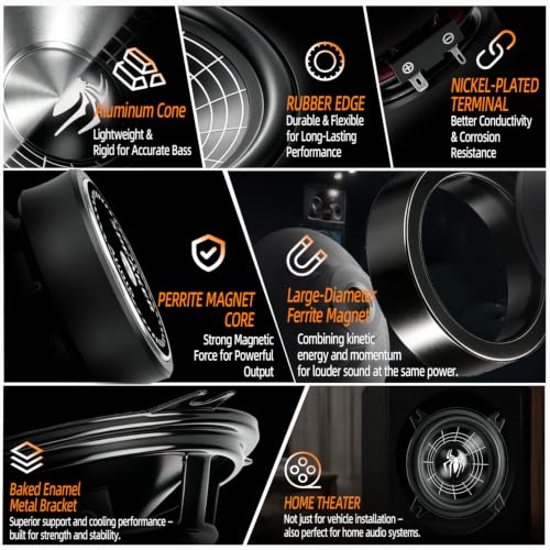 Image of 4 Inch Speakers, 600W 4 Ohm 4 In Speaker Car Audio Aluminum Cone Woofer