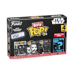 Funko Bitty Pop! Star Wars Mini Collectible Toys 4-Pack – Darth Vader, TIE Fighter Pilot, Stormtrooper & Mystery Chase Figure (Styles May Vary)