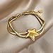 DTHYUXHM New 2026 Pumk Chunky Stainless Steel Stars Bracelets For Women Fashion Gold Color Snake Bone Chain Bracelet Wrist Jewelry Trendy Jewelry Fashion Festival