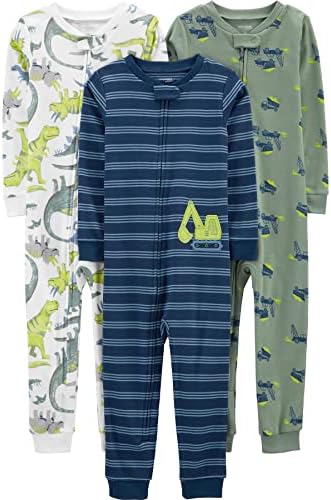 Simple Joys by Carter's Baby Boys' 3-Pack Snug Fit Footless Cotton Pajamas