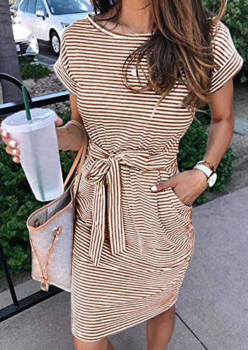 Image of MEROKEETY Women's 2026 Summer Short Sleeve Casual T Shirt Dress