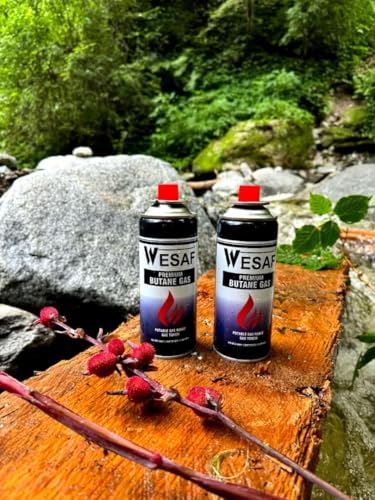 Image of Wesaf Butane Gas 4x310G | Portable High-Pressure Butane Can Liquefied Gas Canister Ideal for Refilling Lighters, Small Stoves, Flame Torches, and Welding Equipment. (Pack of 4)
