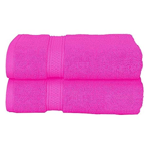 2 Pack Bath Sheet 100% Egyptian Cotton 600GSM Hotel Quality Guest Towel Set Super Absorbent Quick Dry Extra Soft Bathroom Bath Sheet Sets (Pink) Cover