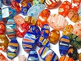 Farbe : Bunt - Mix Farben 30stk Millefiori Perlen Motiv Bastel Set, Rund, Oval, Herz, Stern, Münze, Quadrat Perlenmischung Bunte Set Glasperlen Mix Form Perle zum Auffädeln Kinder Schmuckperlen (Twist)