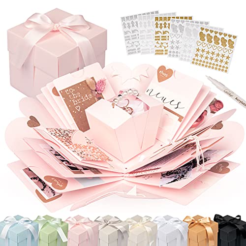 weddlyn® – Überraschungsbox – hochwertiges Papier & Verarbeitung – Explosionsbox mit modernen Stickern und Stift…