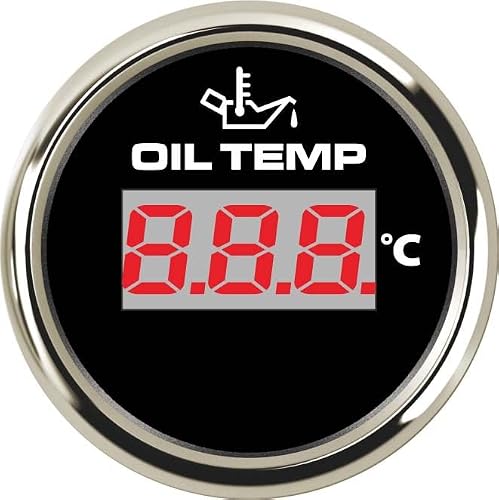 ELING 52mm Digital Oil Temperature Gauge 50-150℃ with 8 Colors Backlights 12Volt 24Volt for Car Auto Vessels