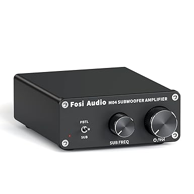 Fosi Audio M04 amplificador de subwoofer para cine en casa, monocanal