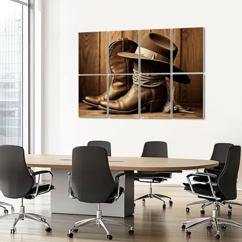 8 Pack Paneles Acústicos de Arte Absorbentes de Sonido Decoración Occidental Cuerda de Madera Tonos Cálidos Textura Natural Paneles Decorativos para Pared Autoadhesivos para Estudios de Grabación Oficina 48"x32" miniatura 7