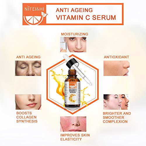 Premium 20% Vitamin C Serum For Face With Hyaluronic Acid, Retinol & Amino Acids - Boost Skin Collagen, Brighten Hydrate & Plump Skin, Anti Aging & Wrinkle Facial Serum #TOP6