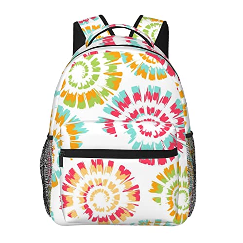 Sac à dos daypack femme léger pour ordinateur et cours scolaires style Tie Dye4 original