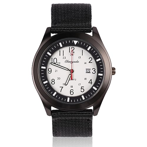 Vicloon Reloj para Hombre, Reloj de Cuarzo, Reloj de Pulsera, Calendario automático, Esfera analógica Minimalista, Banda de Tela de Lona, ​​Reloj para Hombre, Reloj Impermeable Diario