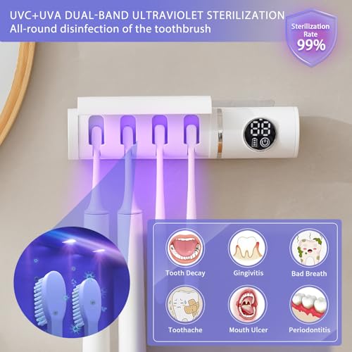 Nettoyage automatique brosse à dents : support mural rechargeable ventilé