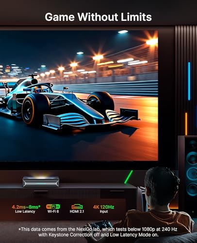 undefined NexiGo Aurora Pro MKII, 4K Tri-Color Laser UST Projector, 30000:1 Contrast Ratio, Dynamic Iris & Laser Dimming, 0.21:1 Throw Ratio, Dolby Vision & Atmos, HDR10+, 3D, 4.2ms ~ 8ms Low Latency の商品画像 7
