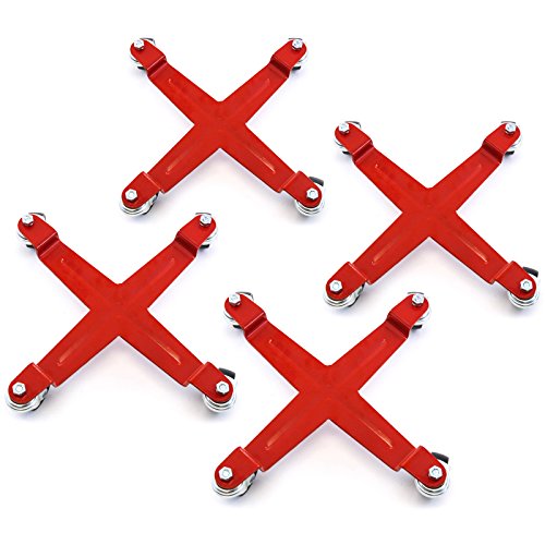4) Heavy Duty 5 Gallon Drum Bucket Dolly Dollies Steel Frame Easy Push