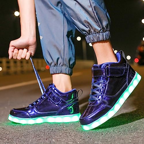 Image of JEVRITE Unisex LED Light Up High Top Sneakers - USB Charging for Women & Men - Couples Shoes