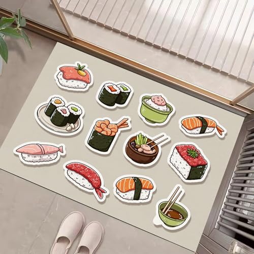 Descente de lit chambre adulte au motif sushi pour déco cosy 50x80 - 3