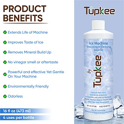 Tupkee Ice Machine Cleaner Nickel Safe - 16Oz Ice Maker Cleaner, Universal For Affresh, Whirlpool 4396808, Manitowoc, Kitchenaid, Scotsman Ice Machine Cleaner And Sanitizer Descaler #TOP2