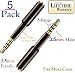 Josi Minea x 5 Pcs 3.5mm Audio Jack Extender Headphone Adapter with Gold Plated 4-Pole Connectors for Apple iPhone 6/6S/6+/5S/5 iPad Samsung Galaxy S6/S5 Note & Most Smartphones & Tablets [ 5 Pack ]