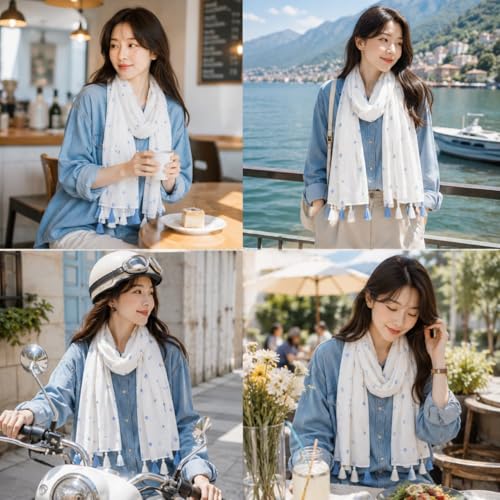 Image of floral printed cotton stoles /scarf /scarves for women, pure soft cotton for summer (Size-28inch x 72inch)