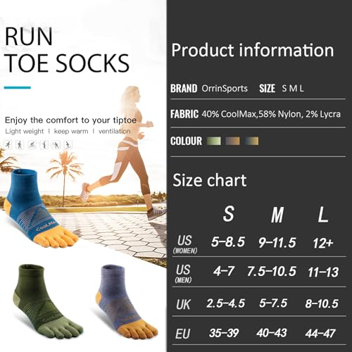 Image of Toe Socks Cool-max Running Socks for Men Women 3 Pairs Athletic Breathable Five Finger Socks