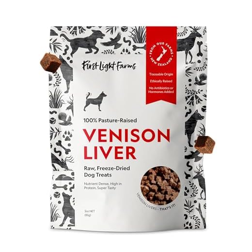 First Light Farms Freeze-Dried Venison Liver Dog Treats | 3oz Bag | 100% Single Ingredient | Free-Range, Pasture-Raised | Nutrient-Dense, High Protein