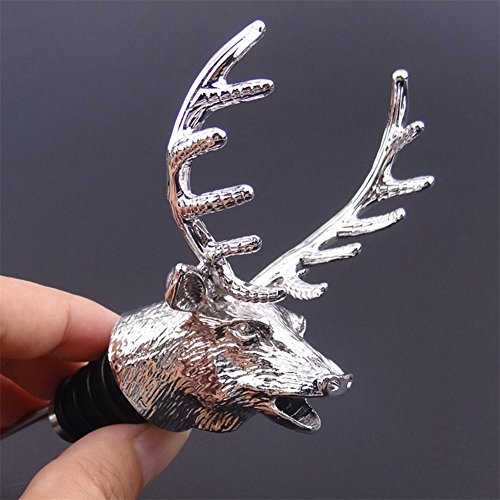 Freemaster Wine Pourer Wine Aerators Stainless Deer Stag Head Wine Pourer Stags Head Bottle Pourer Unique Gift Ideas Bar Accessories Birthday And Wedding Christmas Gifts (Silver White) #TOP4